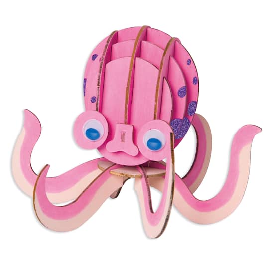 12 Pack: Color Your Way Octopus 3D Wood Puzzle Kit by Creatology&#x2122;